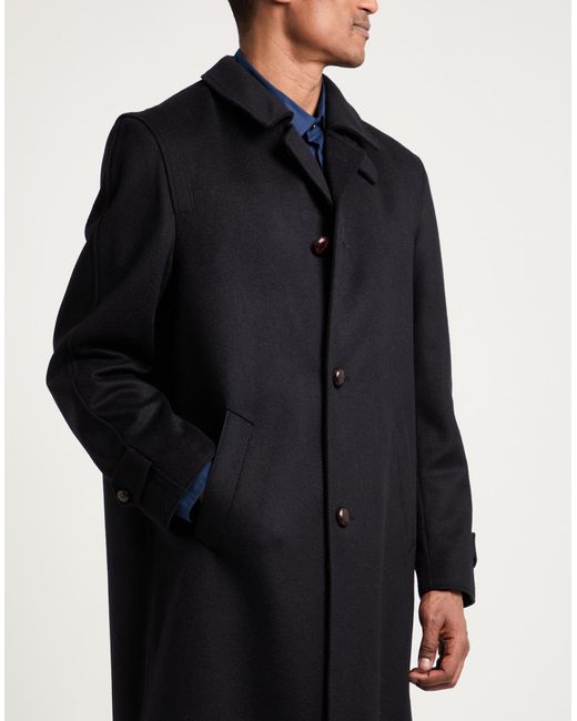 Steinbock Black Midnight Coat Virgin Wool, Alpaca Wool for men