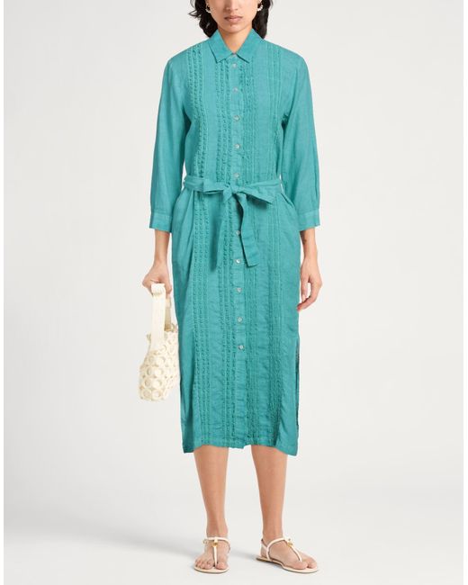 120% Lino Blue Midi-Kleid