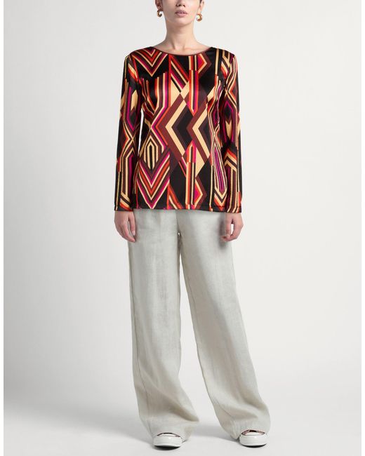 LEONARD Paris Red Top Silk, Elastane