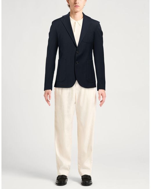 Messagerie Blue Blazer Wool, Viscose, Elastane for men
