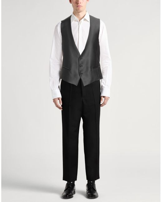 Carlo Pignatelli Black Charcoal Tailored Vest Virgin Wool, Viscose for men
