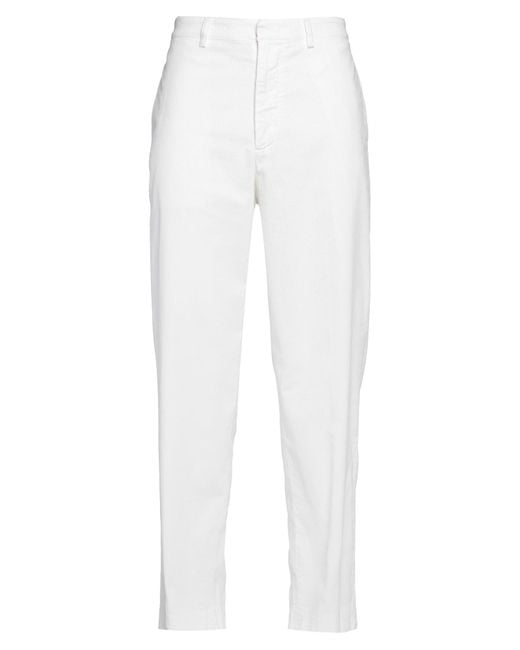 Department 5 White Pants Cotton, Elastane for men