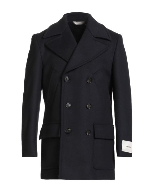 Paoloni Blue Midnight Coat Wool, Polyamide for men