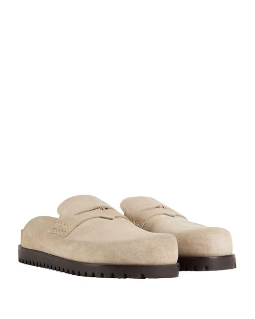 Versace White Khaki Mules & Clogs Leather