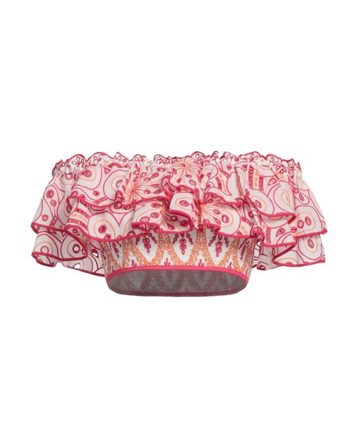 Charo Ruiz Pink Fuchsia Top Cotton, Polyester