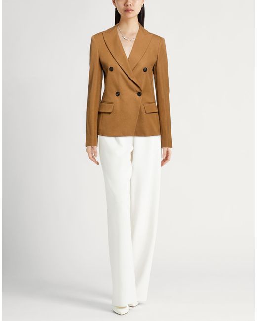 Eleventy Brown Blazer Cotton, Linen
