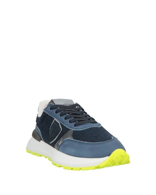 Philippe Model Blue Midnight Sneakers Leather, Textile Fibers