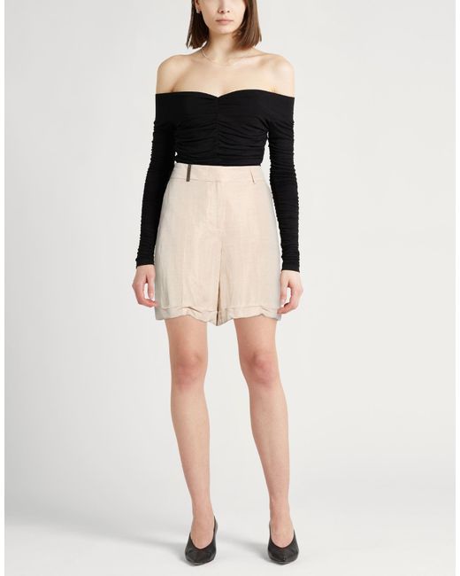 Peserico Natural Shorts & Bermuda Shorts Viscose, Linen
