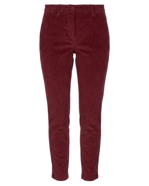 Jacob Cohen Red Pants Cotton, Elastane