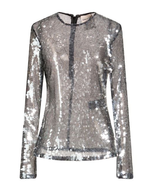 Semicouture Gray Top Polyester, Polyamide, Metallic Fiber