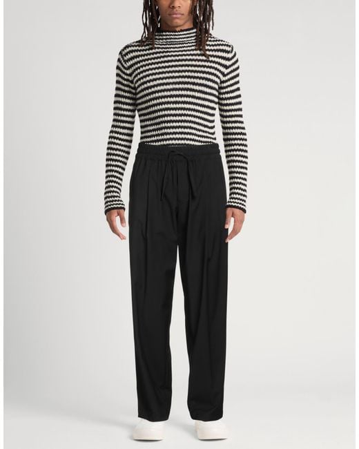 hinnominate Black Pants Polyester, Viscose, Elastane for men