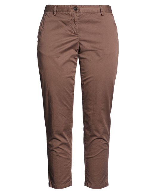 White Sand Brown Dark Pants Cotton, Elastane