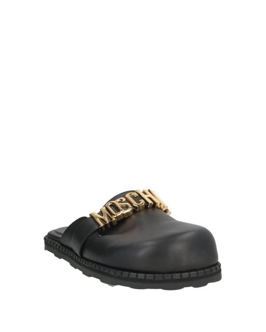Moschino Black Mules & Clogs Calfskin