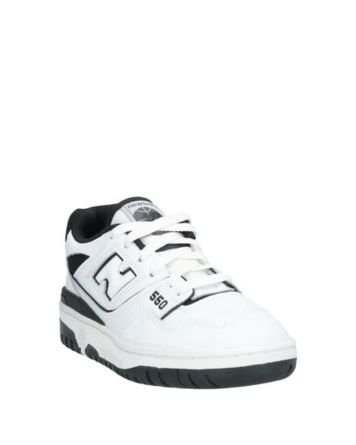 New Balance White Sneakers Leather, Textile Fibers