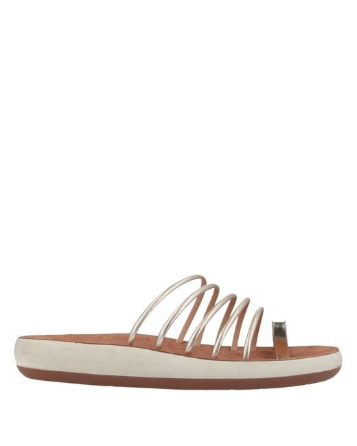 Ancient Greek Sandals White Thong Sandal