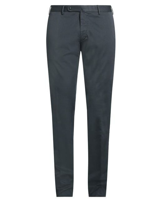 Pal Zileri Blue Steel Pants Cotton, Elastane for men