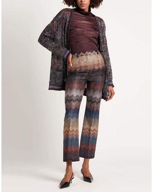 Missoni Gray Pants Viscose, Metallic Fiber
