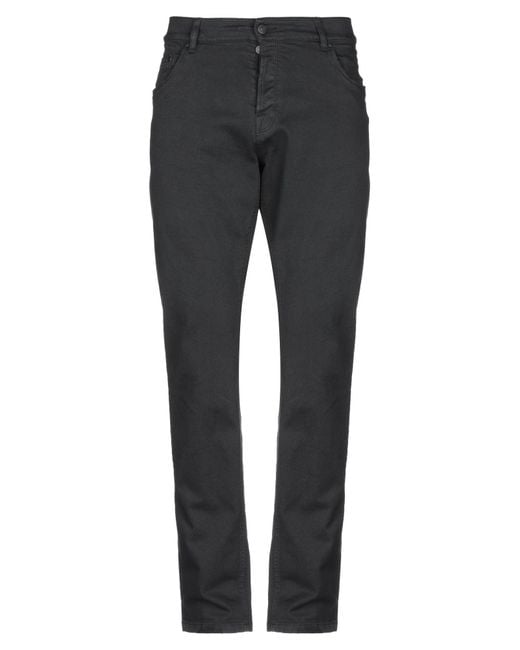 Daniele Alessandrini Gray Pants Cotton, Elastomultiester, Elastane for men