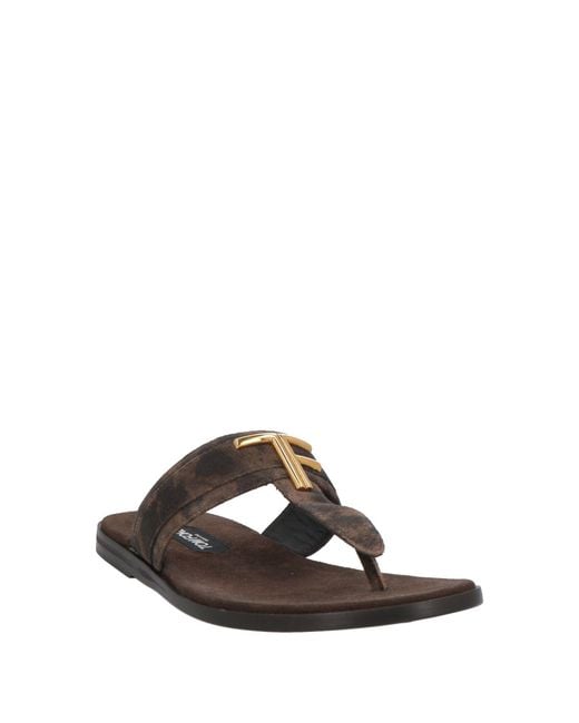 Tom Ford Brown Thong Sandal Leather for men