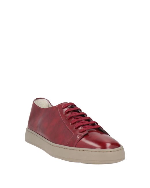 Santoni Red Sneakers Leather for men
