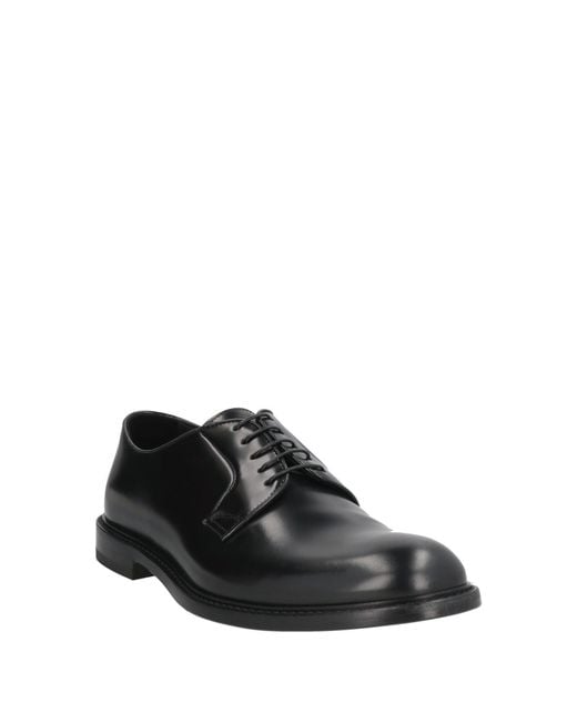 Doucal's Black Lace-Up Shoes Leather for men