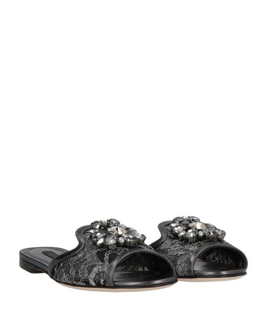 Dolce & Gabbana Gray Sandals Textile Fibers