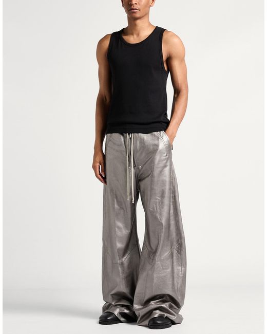 Rick Owens Gray Light Pants Lambskin for men