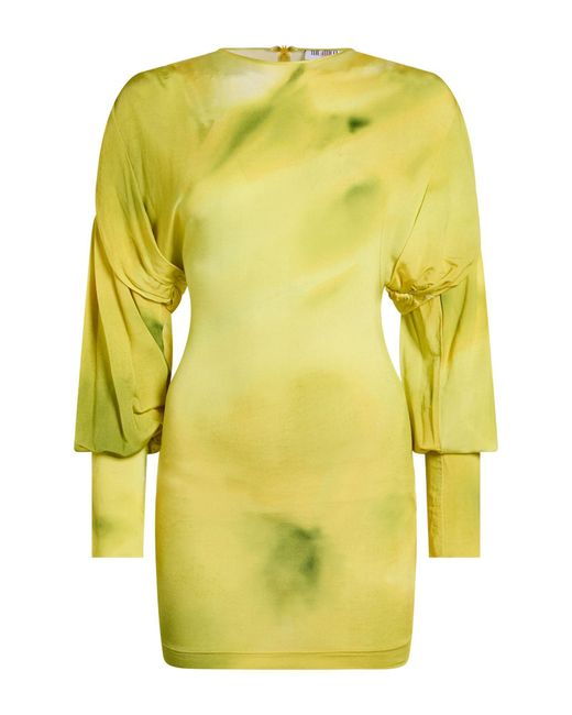 The Attico Yellow Mini Dress Viscose, Elastane