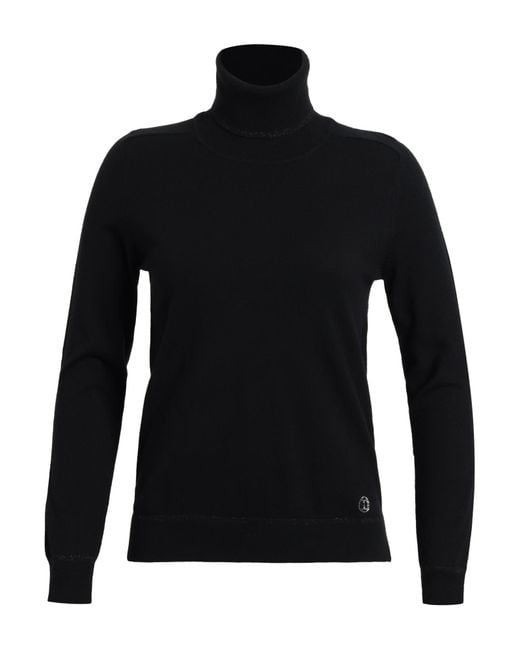 Diana Gallesi Black Turtleneck Polyester, Viscose, Acrylic, Polyamide