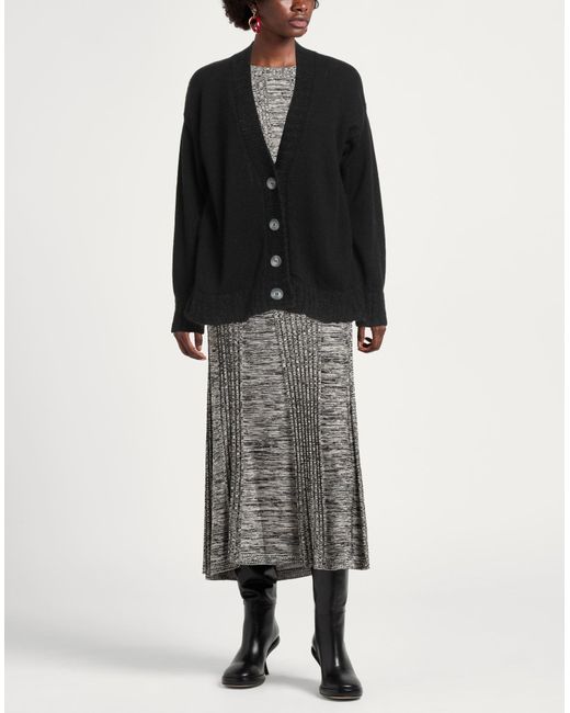 Alpha Studio Black Cardigan Synthetic Fibers, Alpaca Wool, Wool, Cashmere