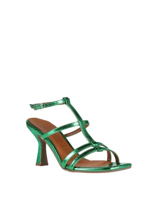 Lorenzo Mari Green Sandals Leather