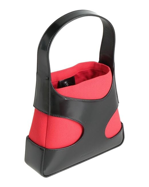 Ferragamo Red Handbag Leather, Textile Fibers