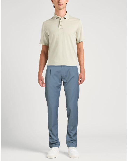 Messagerie Blue Pants Polyester, Wool, Elastane for men