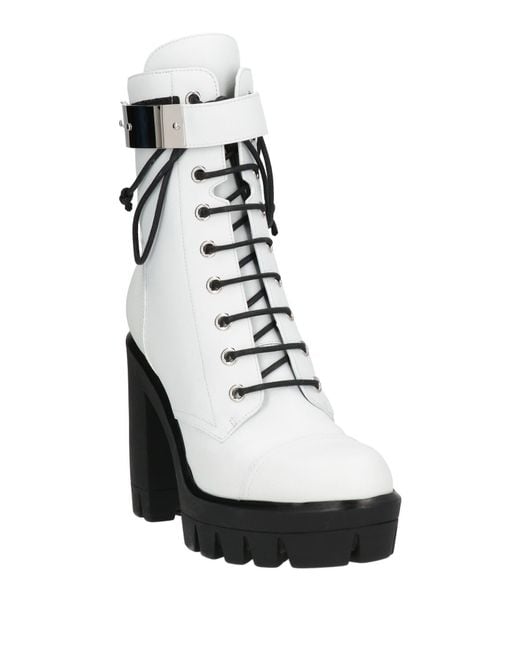 Giuseppe Zanotti White Ankle Boots Leather