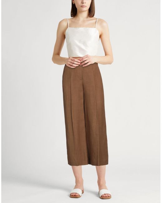 PT Torino Brown Pants Viscose, Linen