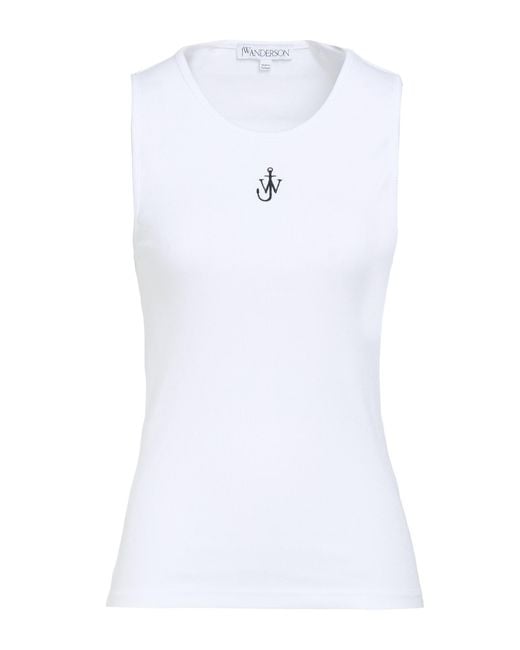 J.W. Anderson White Tank Top Organic Cotton, Elastane