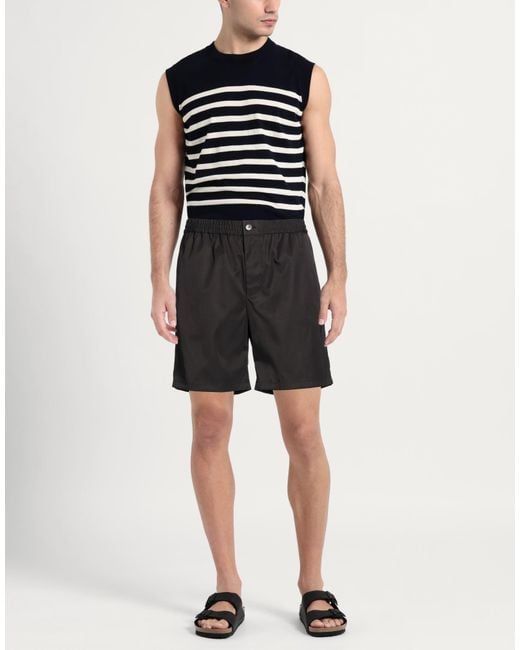 AMI Black Shorts & Bermuda Shorts Polyamide, Cotton for men