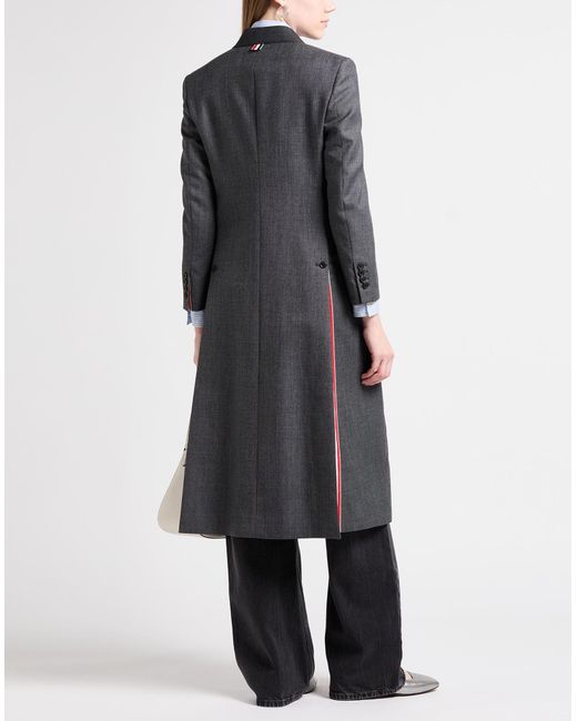Thom Browne Gray Overcoat & Trench Coat Wool