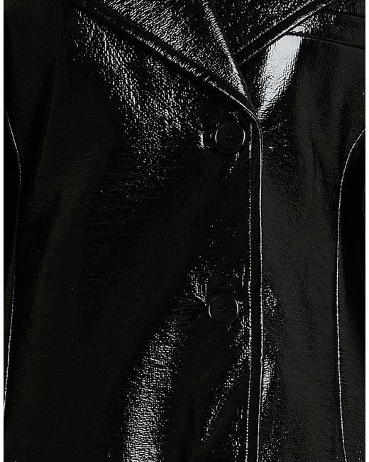 Courreges Black Coat Cotton, Polyurethane, Elastane
