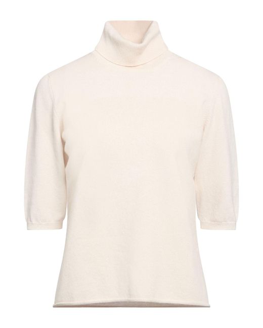 Gran Sasso White Turtleneck Virgin Wool, Viscose, Cashmere