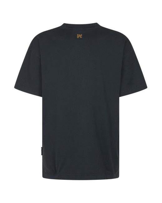 Camiseta de algodón con monograma Palm Angels de hombre de color Black