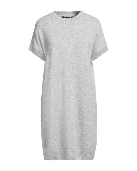 Iris Von Arnim Gray Mini Dress Cashmere, Silk