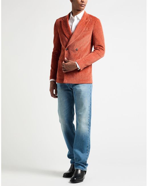 Emporio Armani Red Blazer Cotton, Modal, Elastane for men