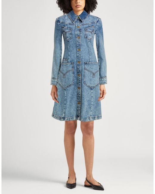 Moschino Blue Midi Dress Cotton