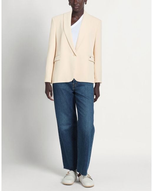 Please Natural Cream Blazer Polyester, Elastane