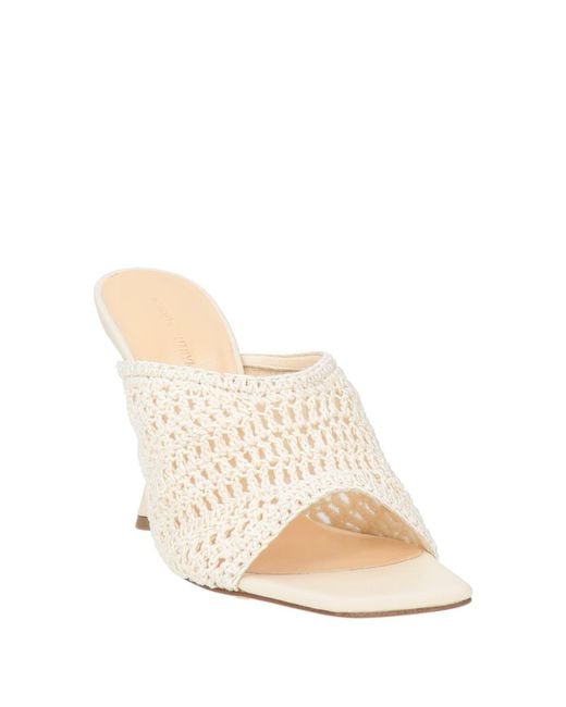 Magda Butrym Natural Cream Sandals Textile Fibers, Leather