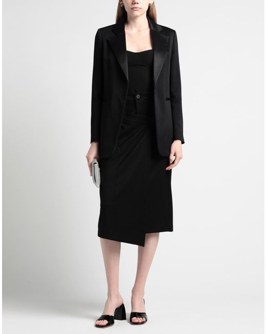 ViCOLO Black Midi Skirt Polyester, Viscose, Elastane