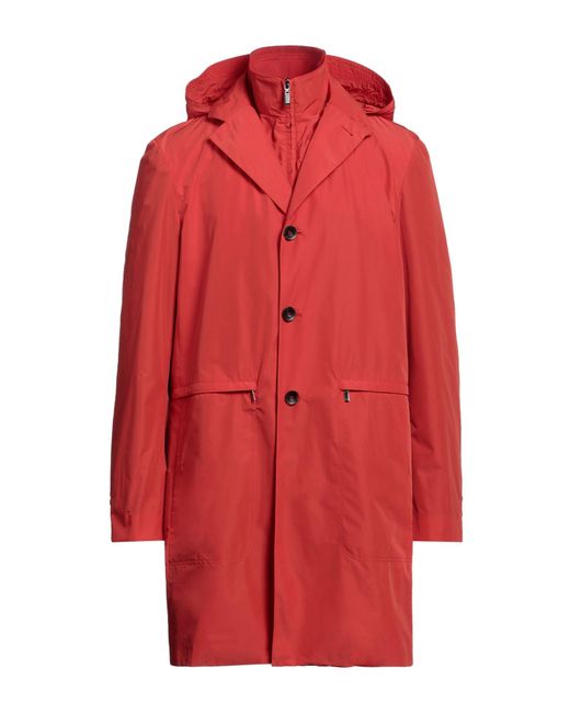 Canali Red Overcoat & Trench Coat for men