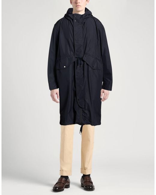 Herno Blue Midnight Overcoat & Trench Coat Polyester for men