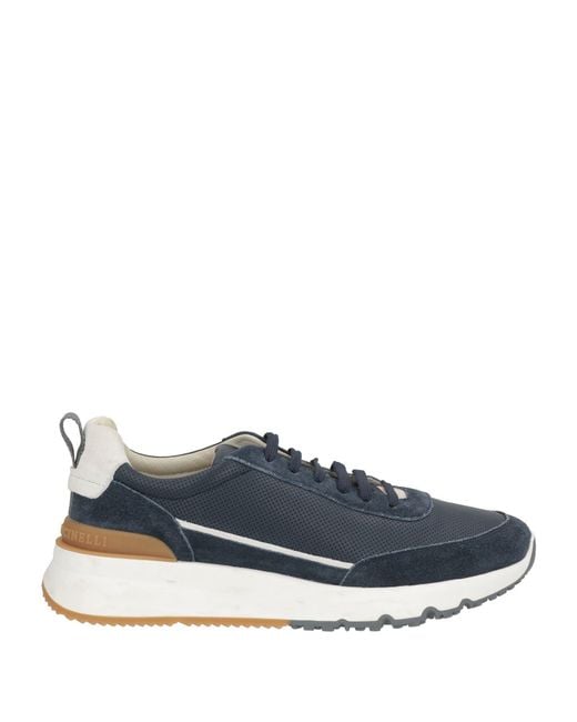 Brunello Cucinelli Blue Sneakers Leather for men